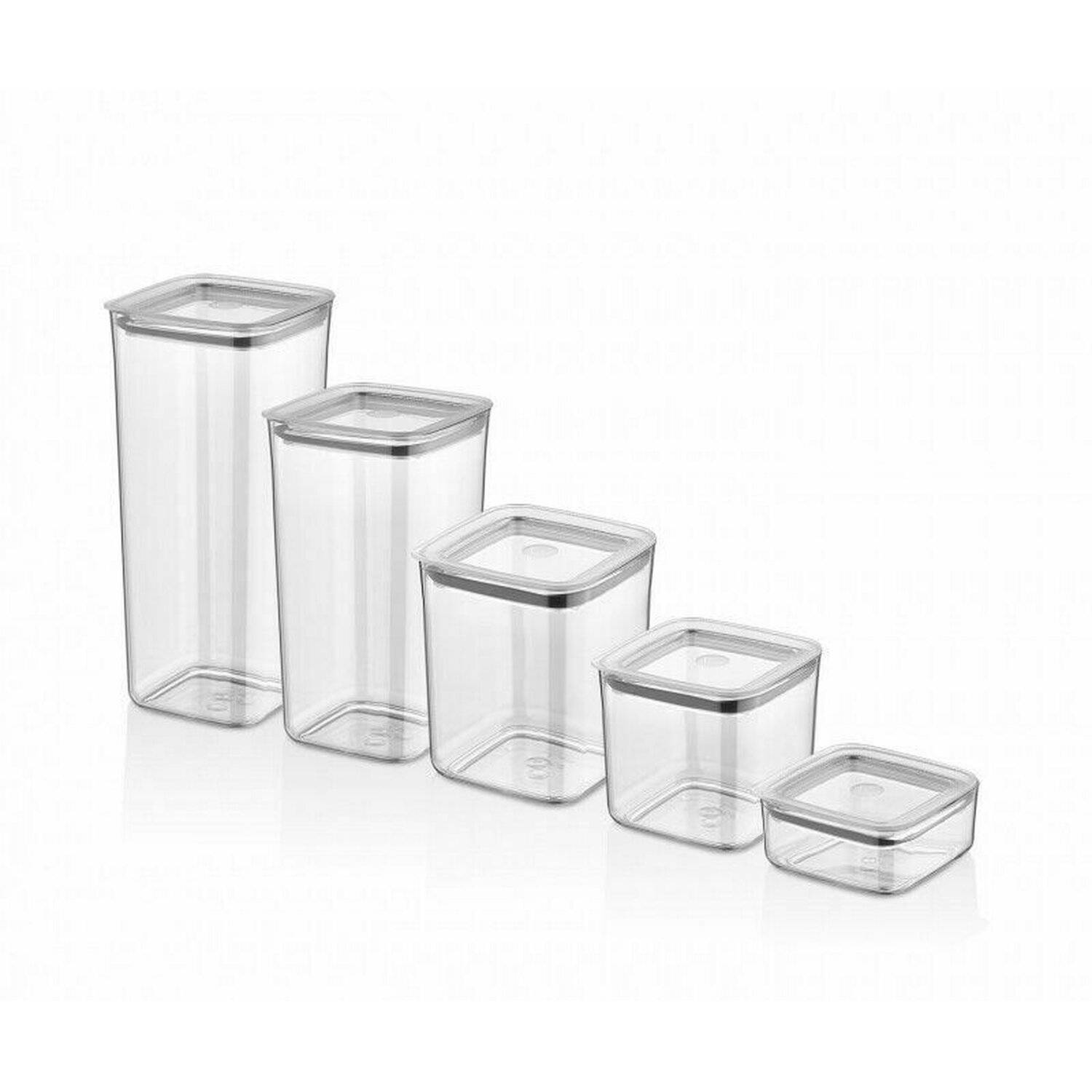 Vip Ahmet 25-Teilig Vorratsdosen VorratsBehälter-Set Aufbewahrung Eckig Set VP-260 Aufbewahrungsbox-Set transparent