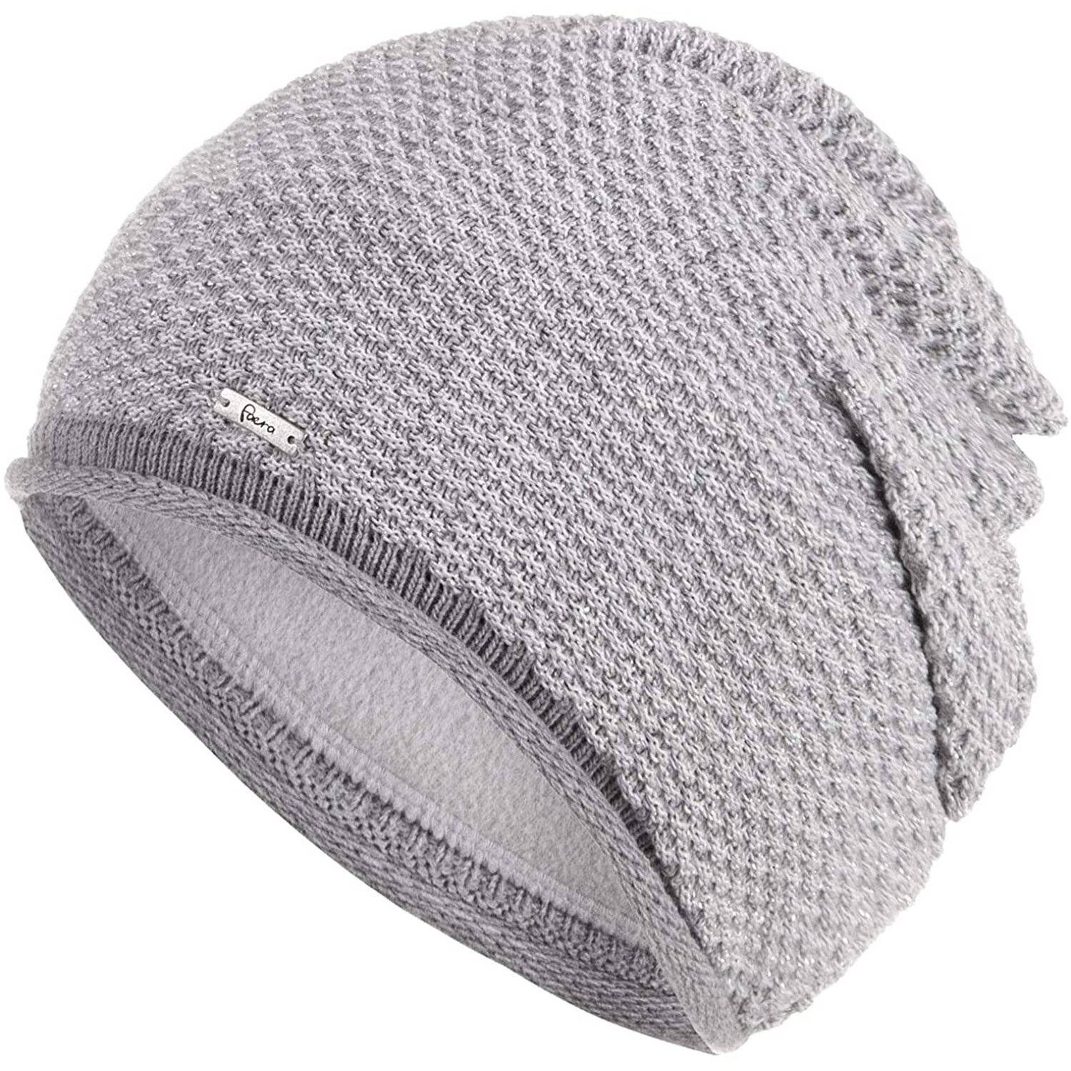 Faera Wintermütze warm gefüttert Fleece-Futter Winter Mütze Strick-Mütze Beanie-Mütze Damen One-Size 06 Grau