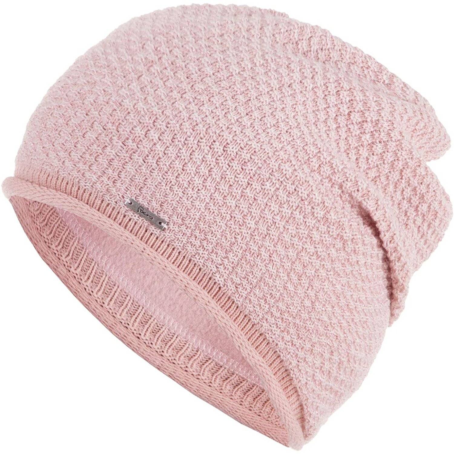 Faera Wintermütze warm gefüttert Fleece-Futter Winter Mütze Strick-Mütze Beanie-Mütze Damen One-Size 06 Rosa