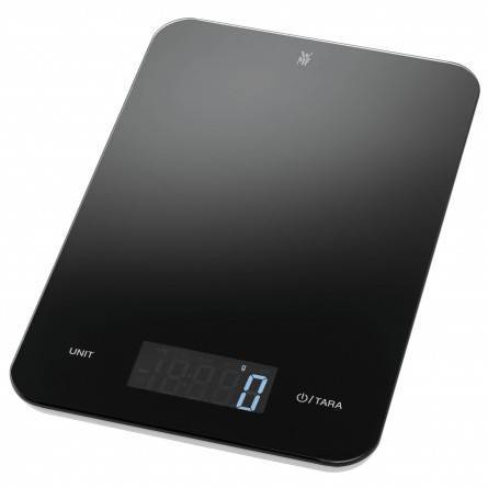 WMF 06.0873.6040, Elektronische Küchenwaage, 5 kg, 1 g, Schwarz, Glas, Kunststoff, Rechteck