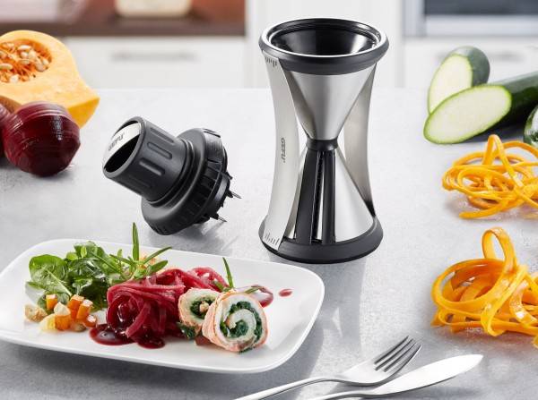 GEFU SPIRELLI XL, Manuell, Schwarz, Edelstahl, Kunststoff, Edelstahl, 90 mm, 90 mm, 240 mm