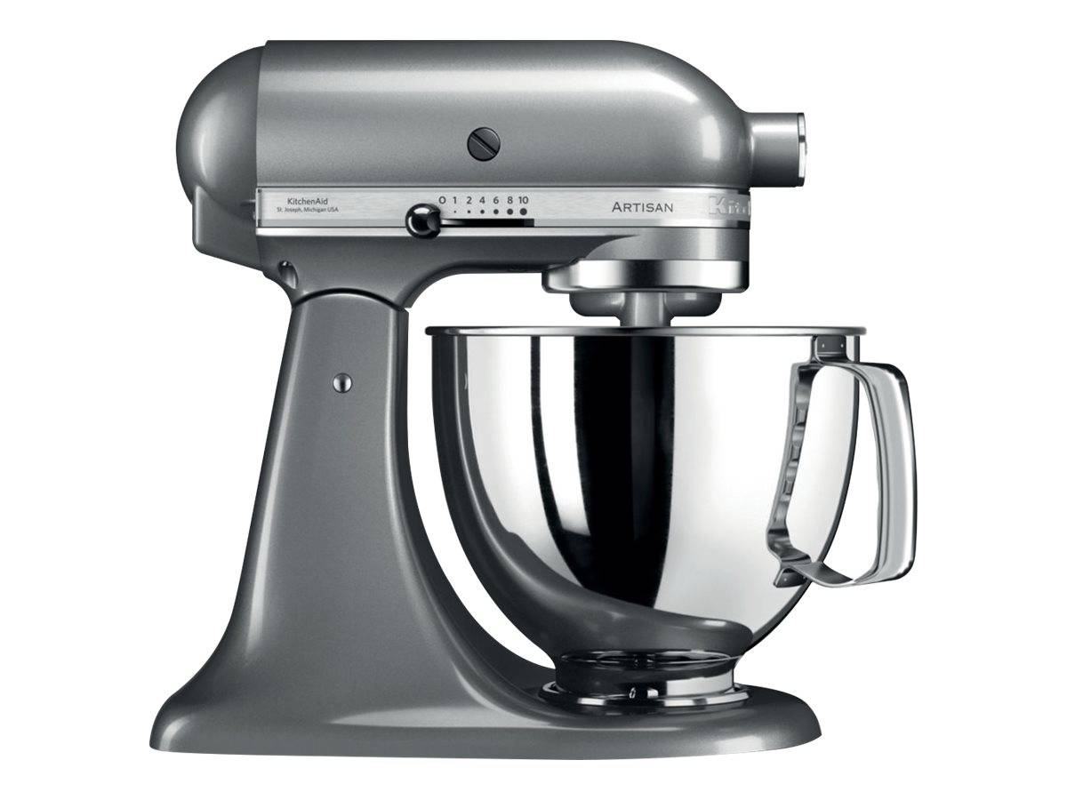 KitchenAid Artisan 5KSM125ECU silber 4,8 L Küchenmaschine - Paket Beheizbare Rührschüssel, 3 L Schüssel