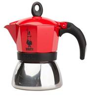 Bialetti Moka induction, Mokka-Kanne, 0,4 l, Rot, Silber, Aluminium, 2 Tassen, Induction mocha