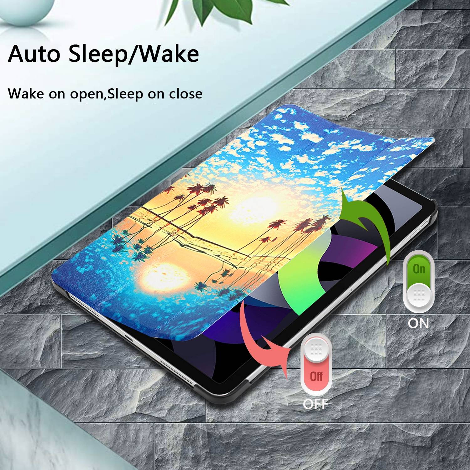 Für Apple iPad Mini 2024 8.3 Zoll / Mini 6 2021 3folt Wake UP Smart Cover Tasche