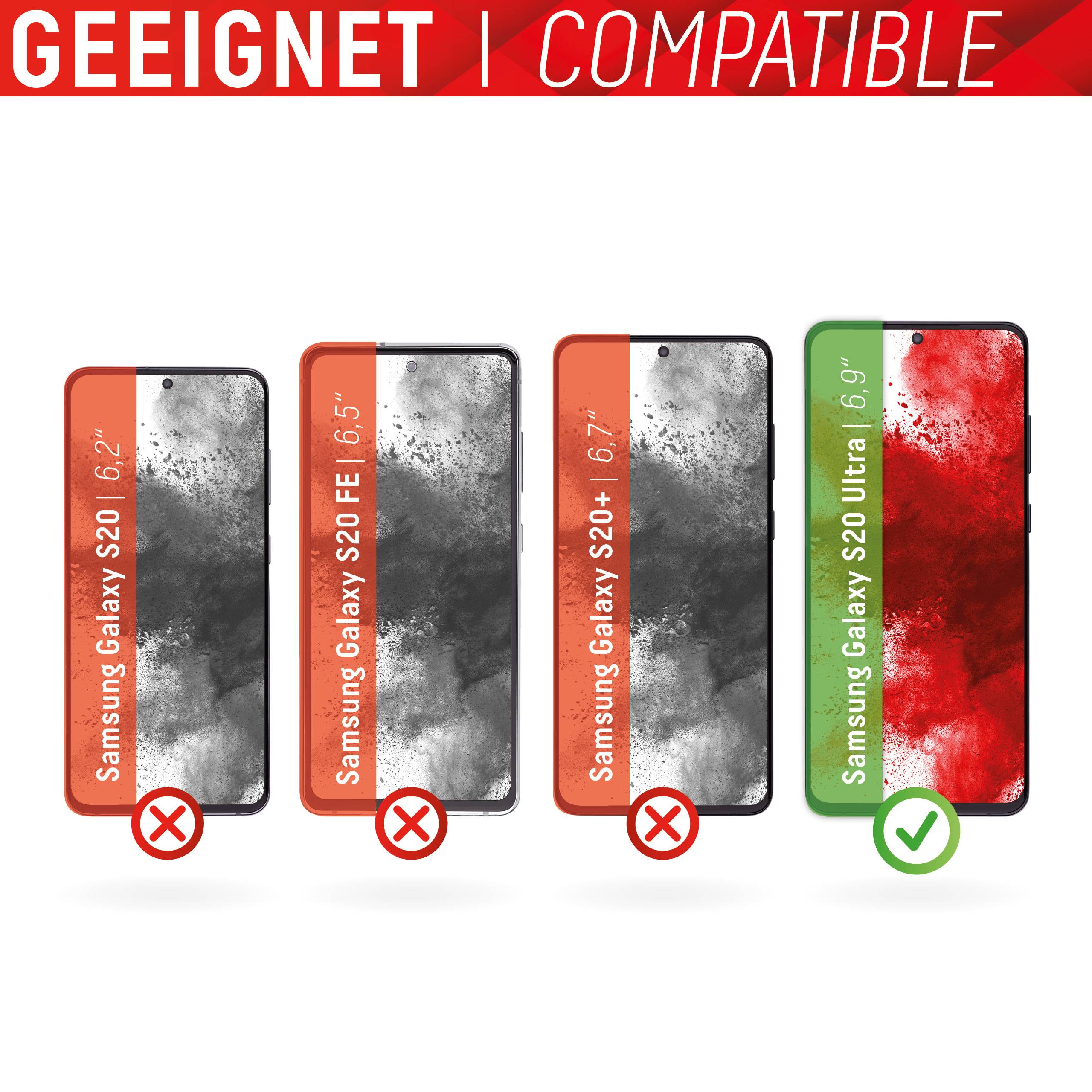 Real Glass, Full Cover Panzerglas für Samsung S20 Ultra