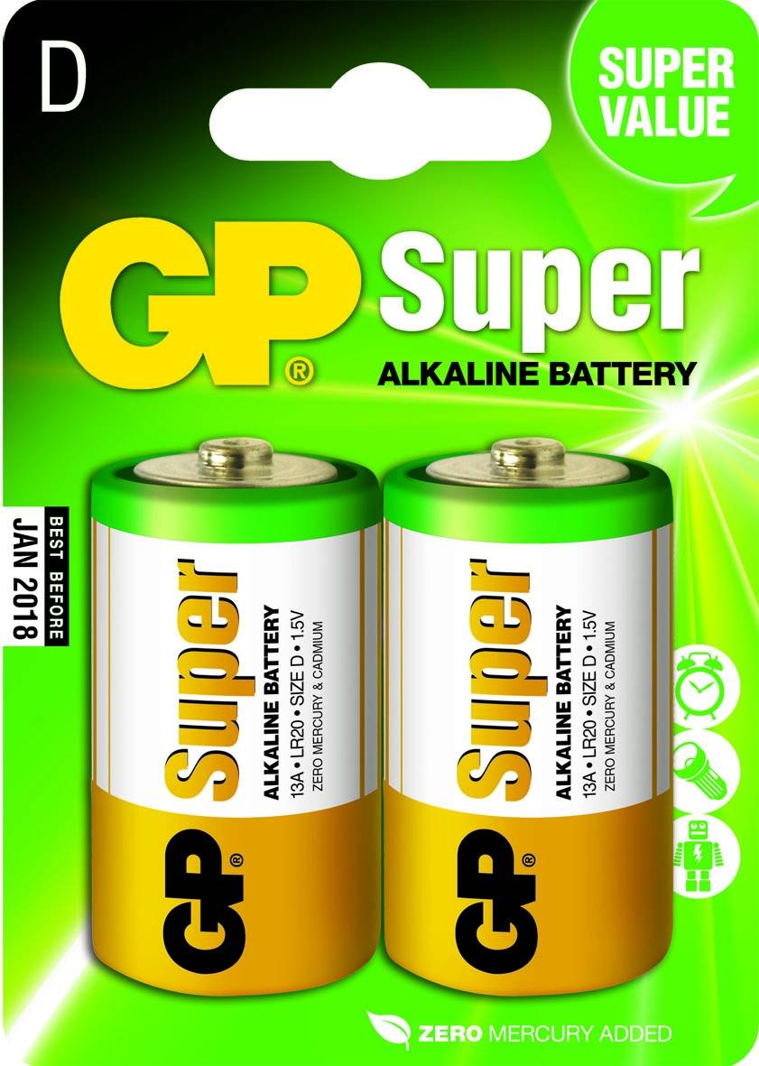 GP Super Alkaline 13A - Batterie 2 x D / LR20