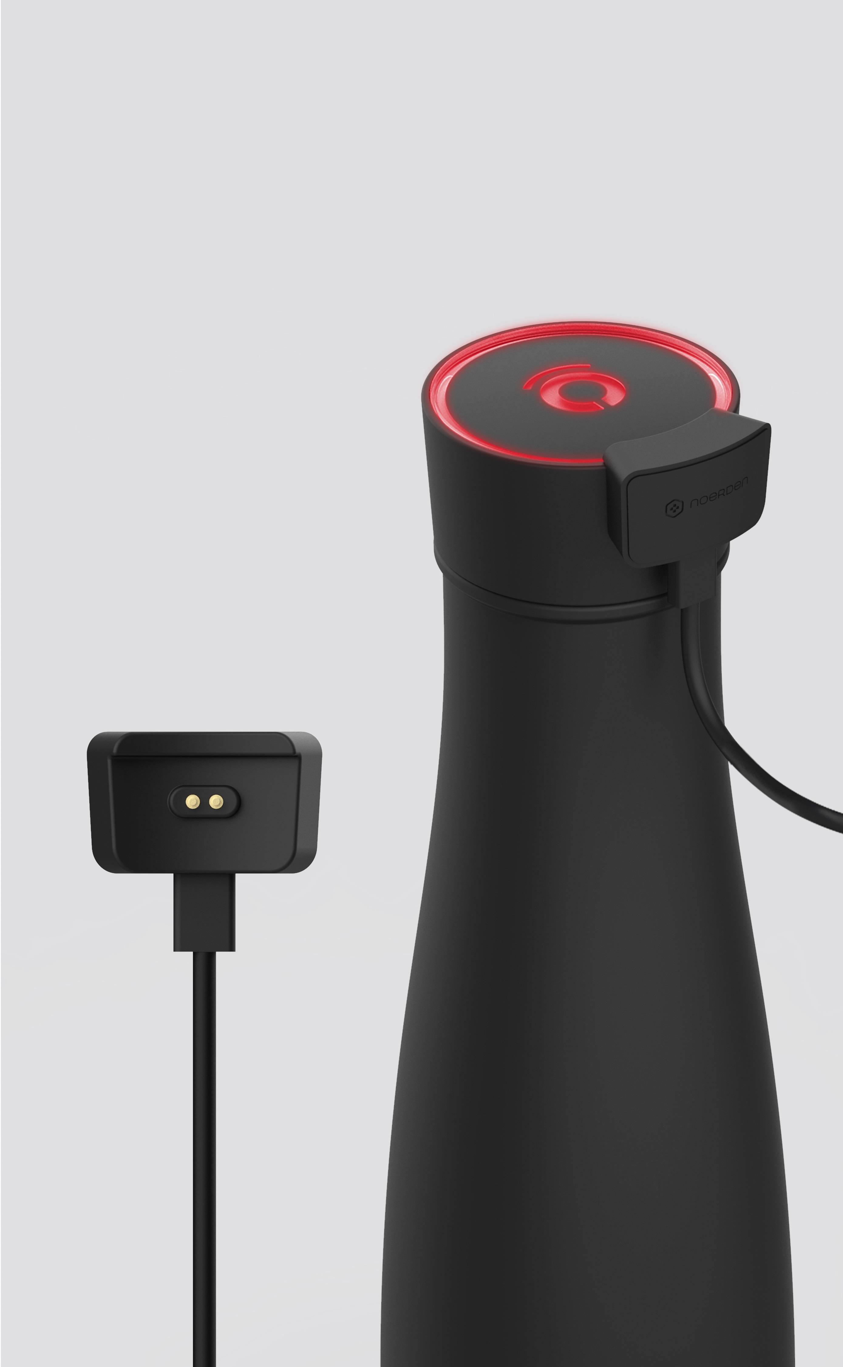 NOERDEN LIZ Smart Bottle Trinkflasche mit UV Licht Sterilisation 480ml Heiss und Kalt inkl. App und Bluetooth Anbindung schwarz