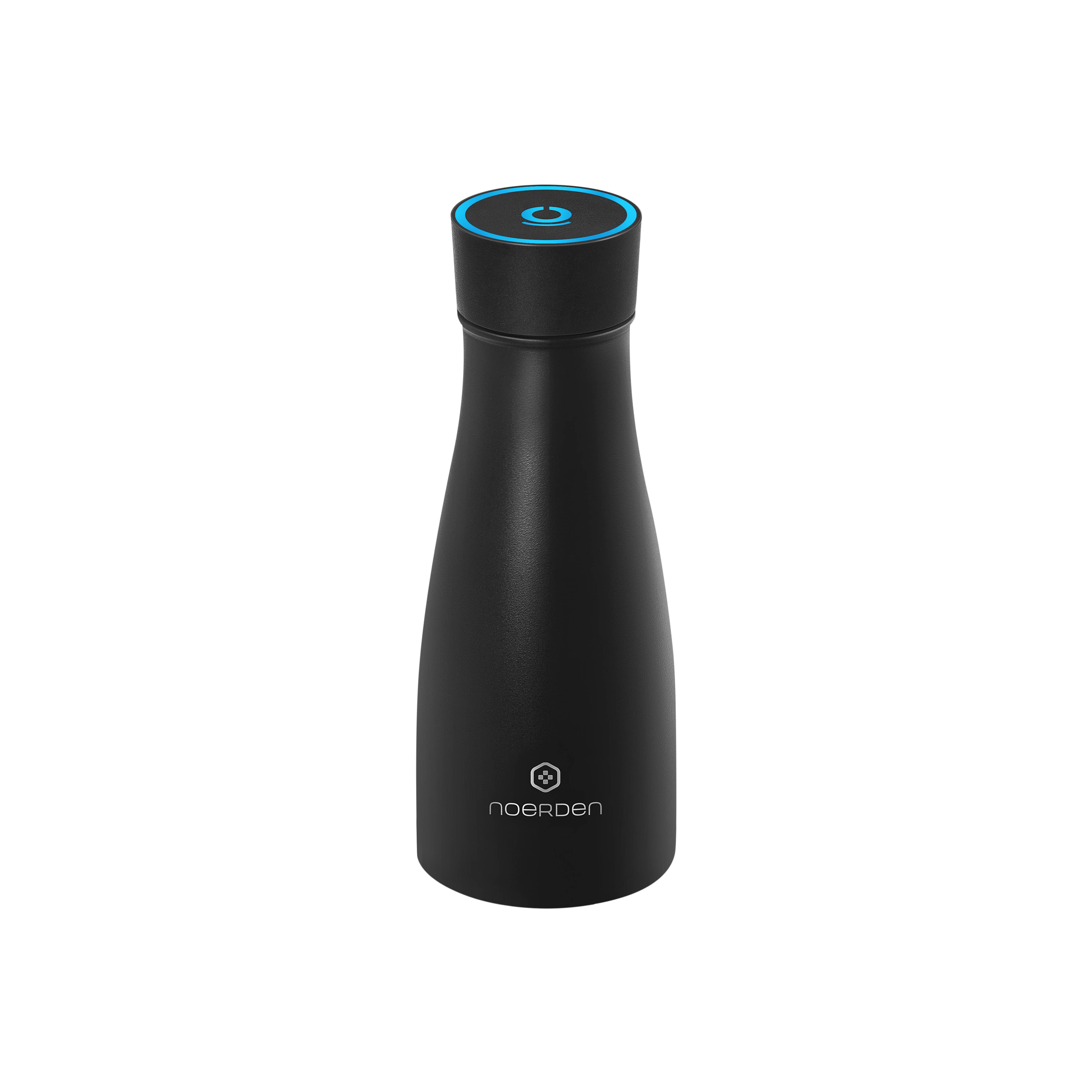 NOERDEN LIZ Smart Bottle Trinkflasche mit UV Licht Sterilisation 350ml Heiss und Kalt inkl. App und Bluetooth Anbindung schwarz