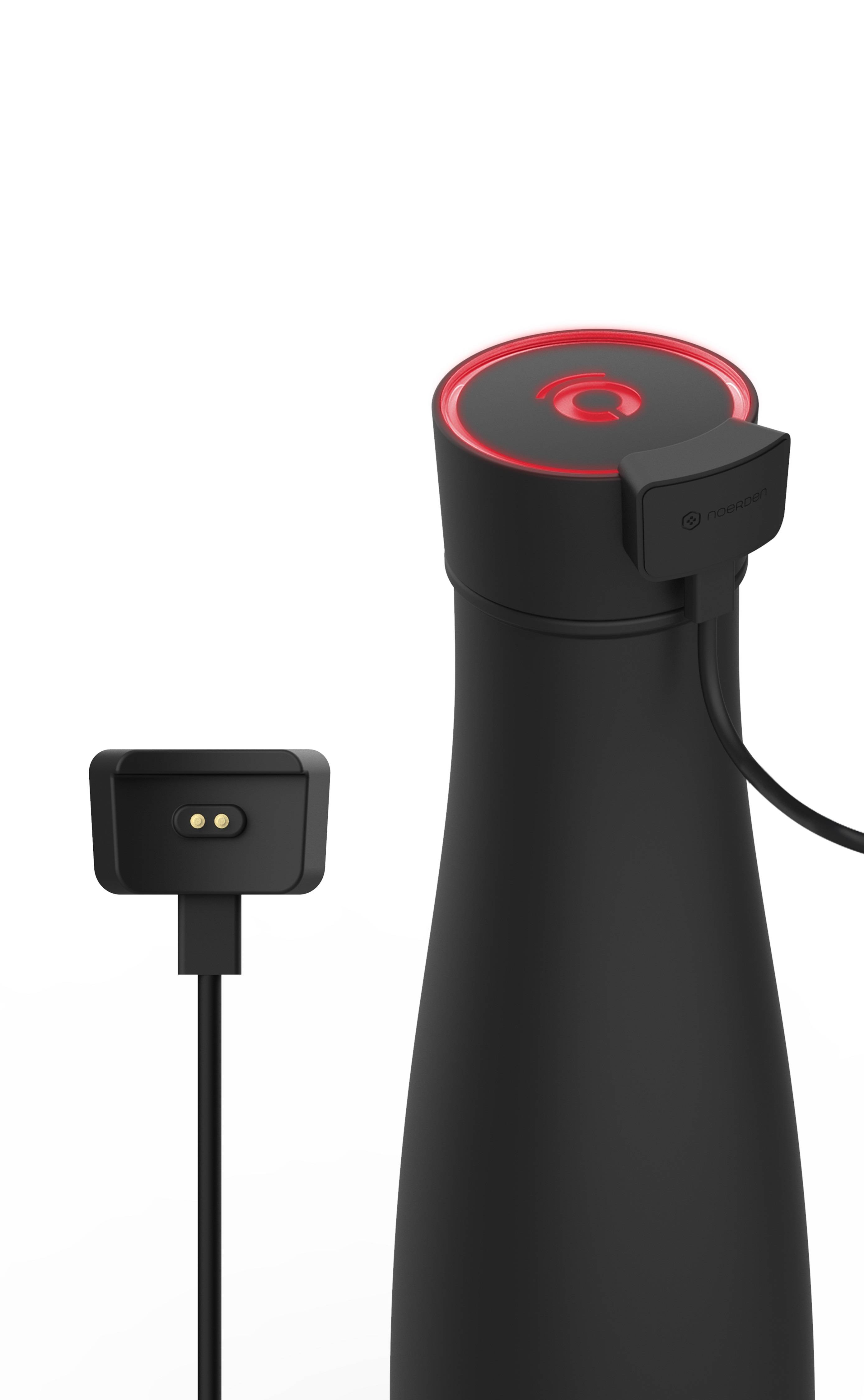 NOERDEN LIZ Smart Bottle Trinkflasche mit UV Licht Sterilisation 350ml Heiss und Kalt inkl. App und Bluetooth Anbindung schwarz