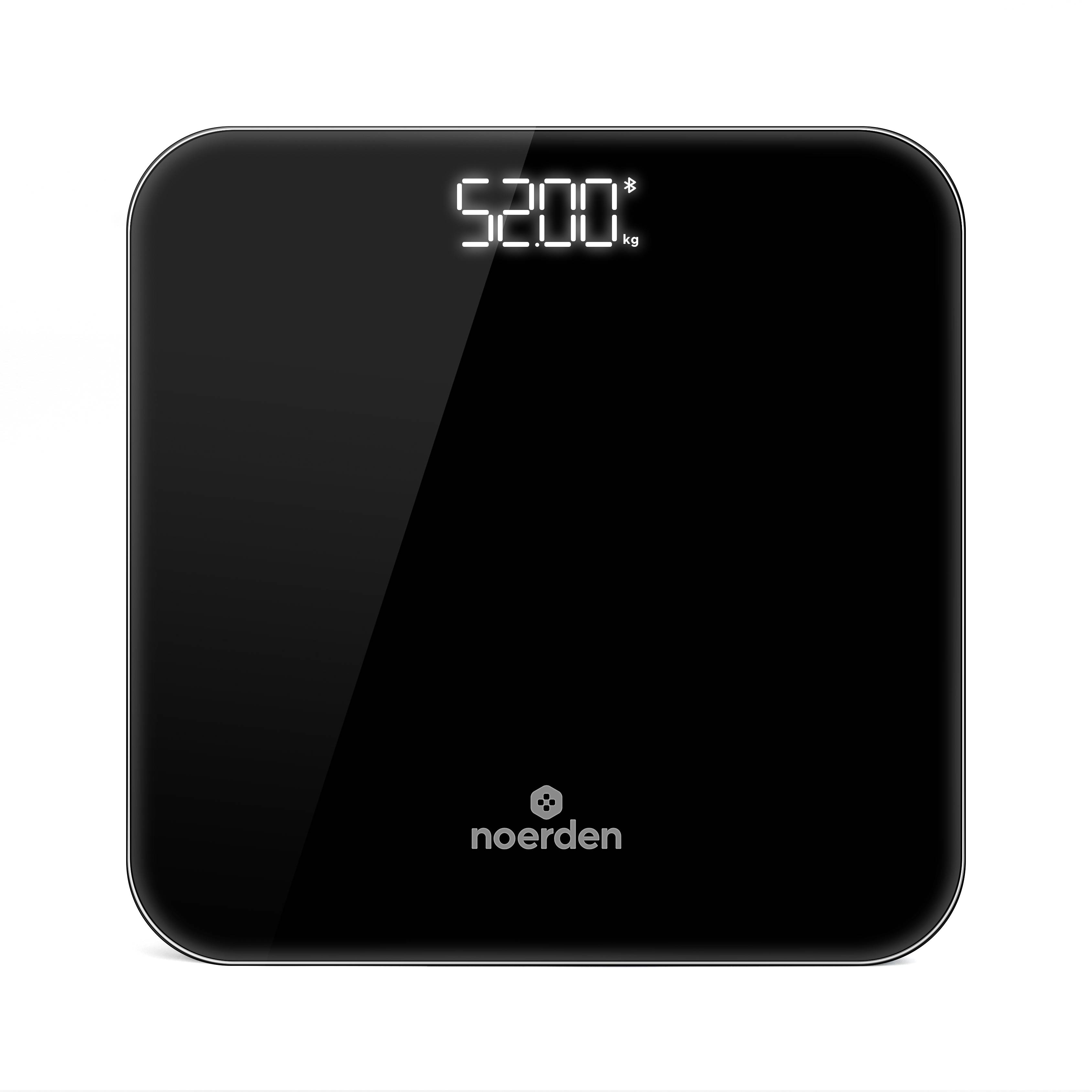 NOERDEN SENSORI Smarte Personenwaage mit Nutzererkennung Bluetooth Wifi Körperanalyse 10 Werte Gewicht BMI BMR Fettmasse usw schwarz