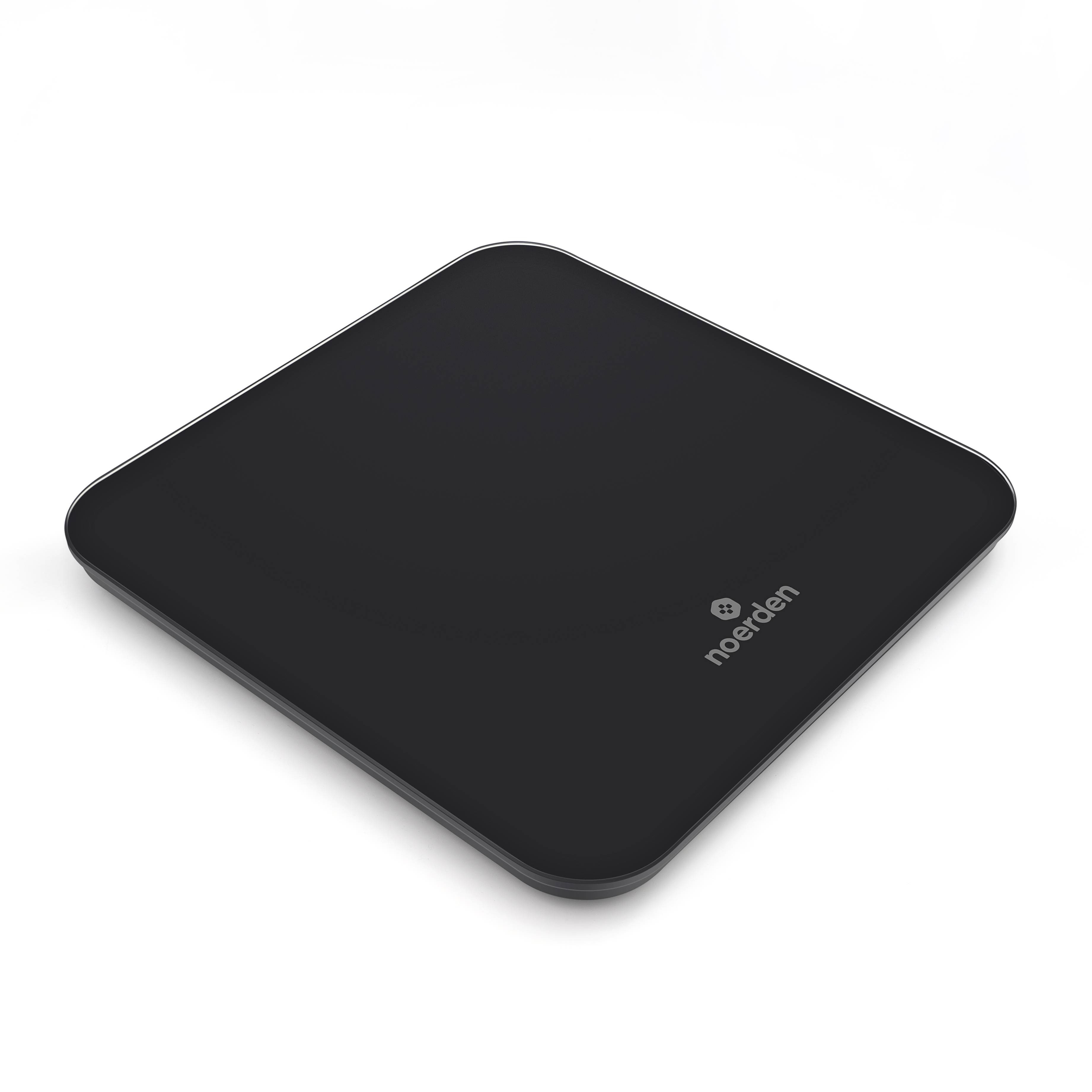 NOERDEN SENSORI Smarte Personenwaage mit Nutzererkennung Bluetooth Wifi Körperanalyse 10 Werte Gewicht BMI BMR Fettmasse usw schwarz