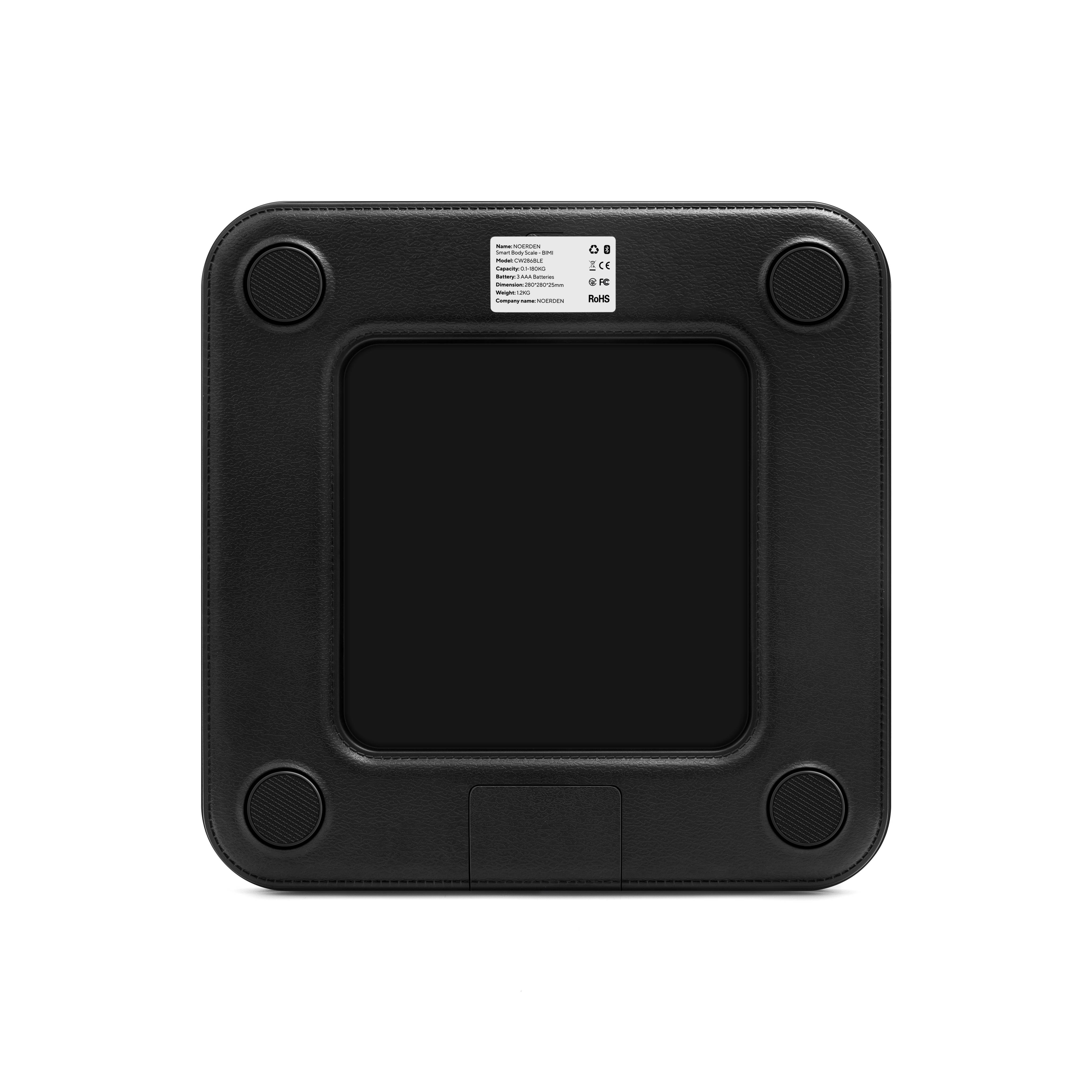 NOERDEN SENSORI Smarte Personenwaage mit Nutzererkennung Bluetooth Wifi Körperanalyse 10 Werte Gewicht BMI BMR Fettmasse usw schwarz