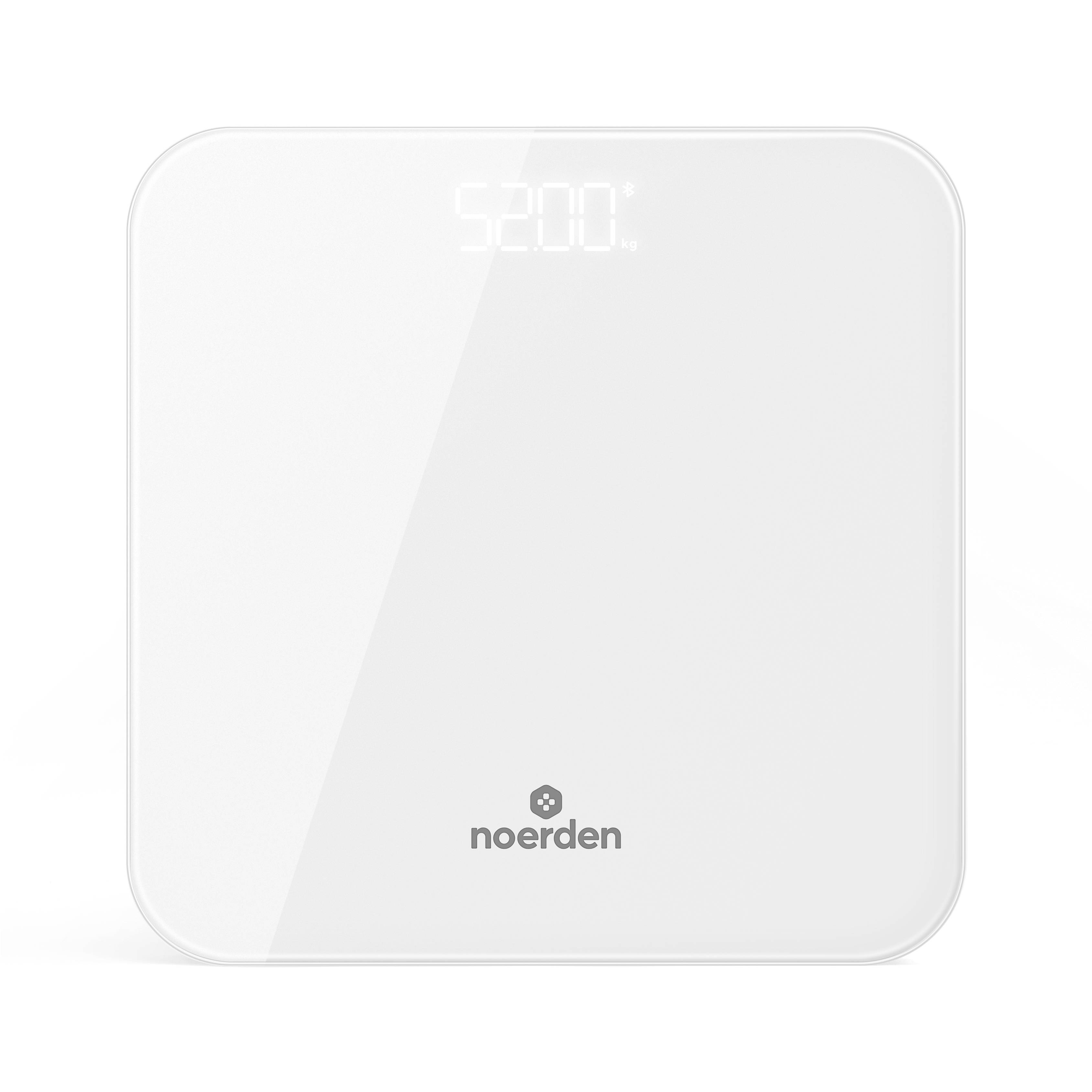 NOERDEN SENSORI Smarte Personenwaage mit Nutzererkennung Bluetooth Wifi Körperanalyse 10 Werte Gewicht BMI BMR Fettmasse usw weiss