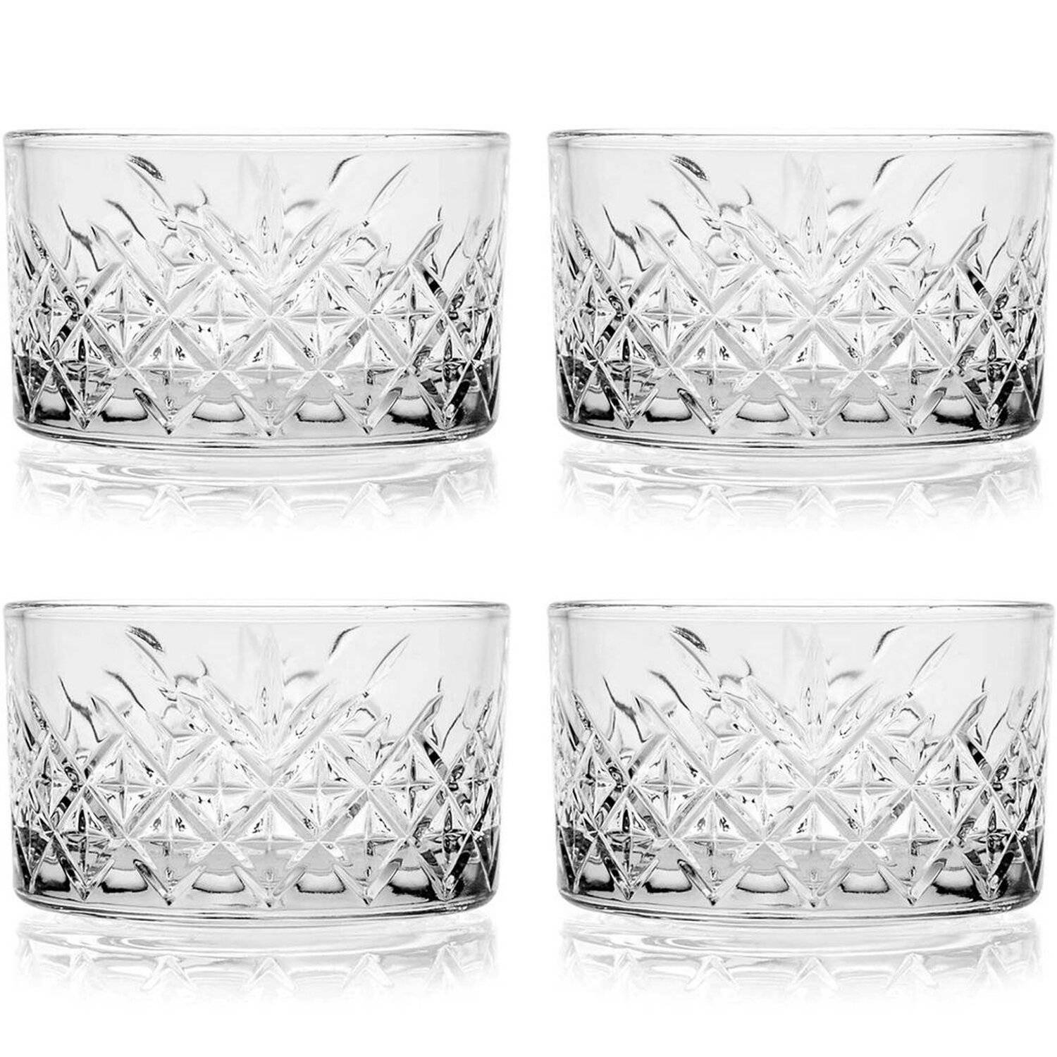 Pasabahce 487642 Timeless 4er Packung Schale Knabberschale Cerezlik, Glas, transparent, 22,5 ml