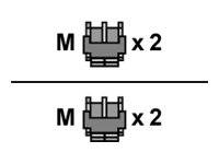 Zwei identische Steckverbinder-Symbole mit der Bezeichnung „M x2