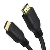 Zwei schwarze HDMI-Kabelstecker auf weißem Hintergrund gezeigt, ein männlicher Stecker an jedem Ende.
