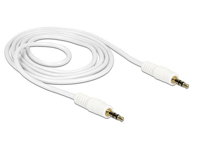 Delock Klinkenkabel 3,5 mm 3 Pin Stecker > Stecker 1 m weiß
