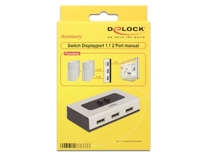 DeLock - Video/Audio-Schalter - 2 x DisplayPort