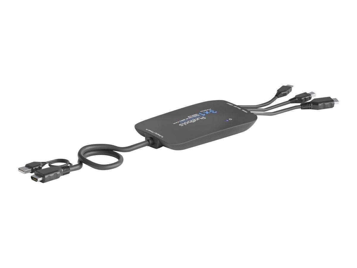 PureTools PT-PSW-31i - Video/Audio-Schalter - 1 x HDMI + 1 x Mini DisplayPort + 1 x USB-C