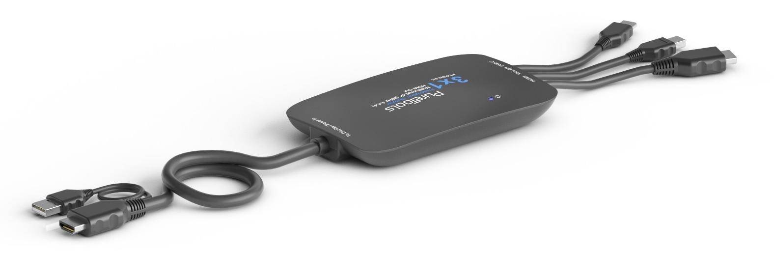 PureTools PT-PSW-31i - Video/Audio-Schalter - 1 x HDMI + 1 x Mini DisplayPort + 1 x USB-C