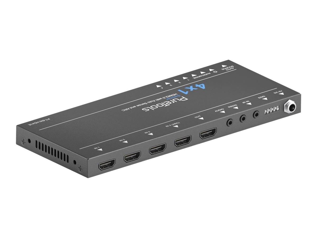 PureLink PureTools - 4x1 HDMI Switcher 4K (60Hz 4:4:4), Audio-De-Embedding, AR PureTools - 4x1 HDMI Switcher 4K (60Hz 4:4:4),HDR und HDCP 2.2