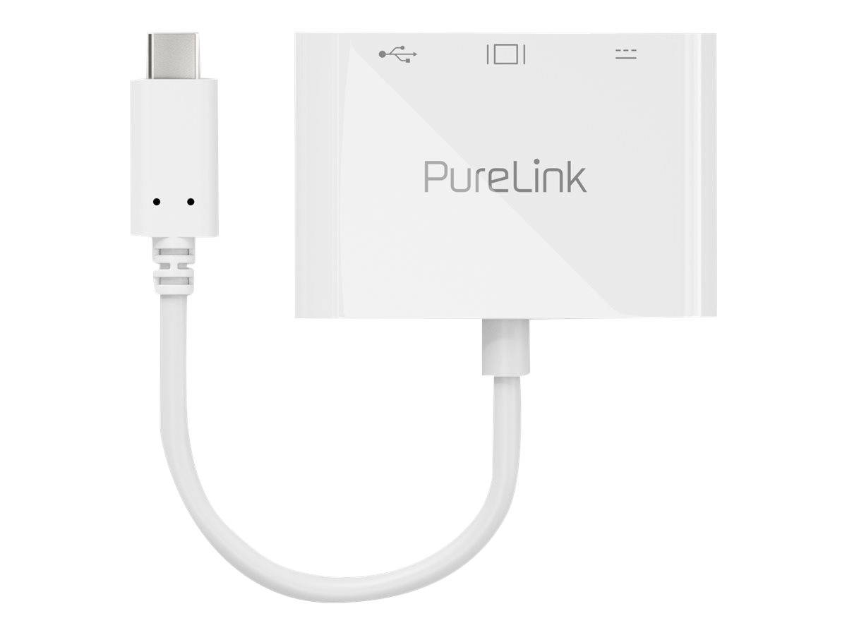 Purelink Premium USB-C Multiport Adapter für HDMI, USB-A und USB-C, Portsaver 0,10 m, weiß