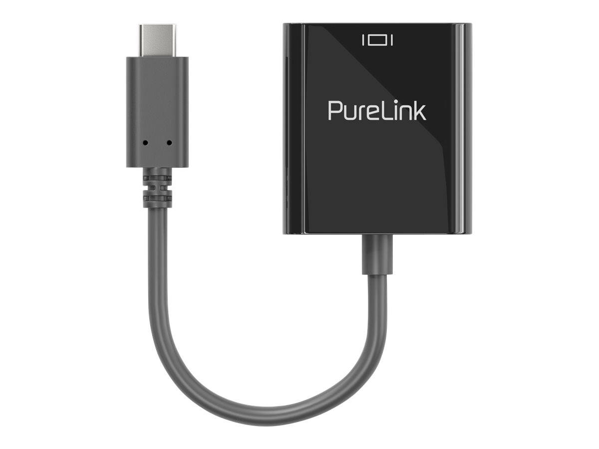 Nahaufnahme eines USB-C-auf-HDMI-Adapterkabels mit der Bezeichnung „PureLink
