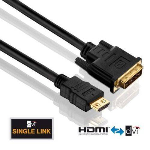 PureLink PureInstall HDMI High Speed zu DVI Adapterkabel, 2K, HDMI St. A/ DVI 18+1pol St., 0,5 m