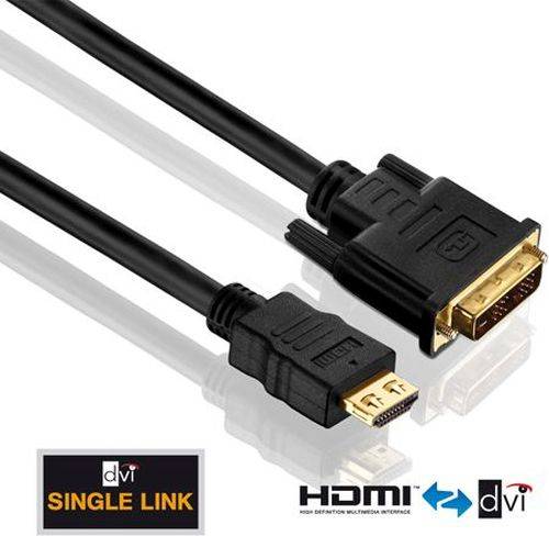 PureLink PureInstall HDMI High Speed zu DVI Adapterkabel, 2K, HDMI St. A/ DVI 18+1pol St., 1,0 m