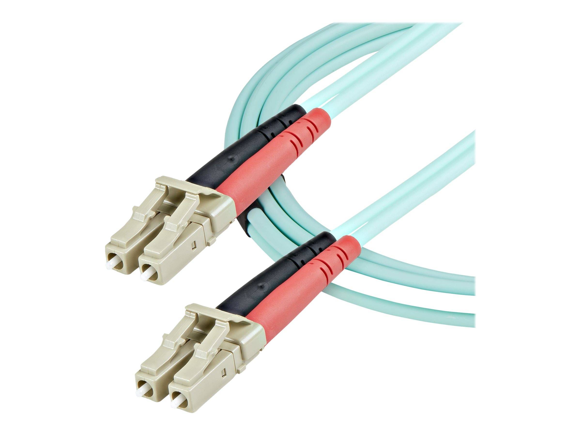 StarTech.com 1m (3ft) LC/UPC to LC/UPC OM3 Multimode Fiber Optic Cable, Full Duplex 50/125Âµm Zipcord Fiber Cable, 100G