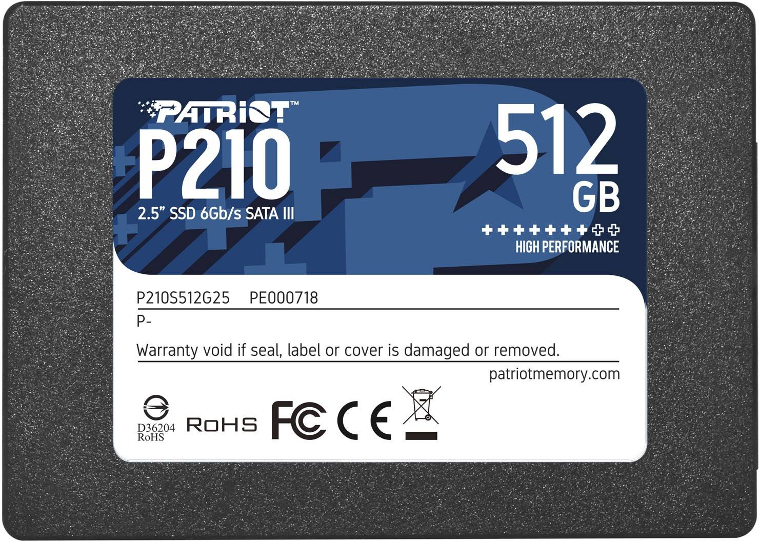 Patriot P210 - 512 GB SSD - intern - 2.5" (6.4 cm)