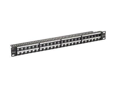 equip Patch Panel - Patch-Panel mit Kabelverwaltung - CAT 6 - UTP - Schwarz, RAL 9005 - 1U - 48.3 cm (19"")