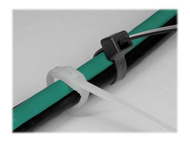 Delock - Kabelbinder - mit flachem Kopf - 37 cm - Schwarz, durchsichtig (Packung mit 100)