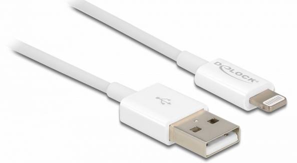 Delock - Lightning-Kabel - Lightning männlich bis USB männlich - 1 m - weiß - für Apple iPad/iPhone/iPod (Lightning)