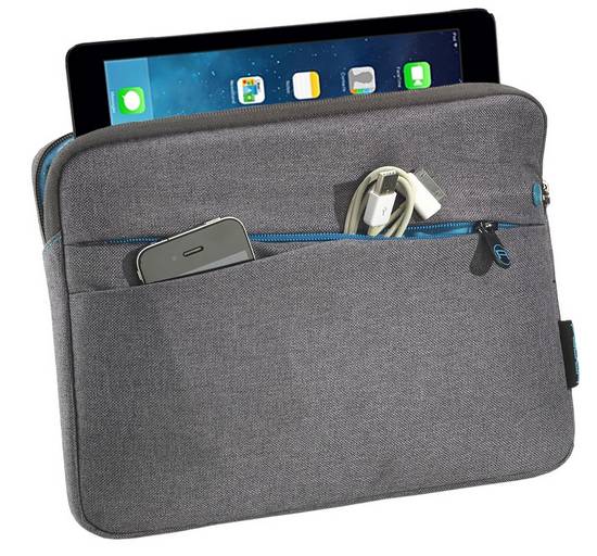PEDEA Fashion - Tasche für Tablet - Nylon - Grau - 12.9" - für Apple 12.9-inch iPad Pro (1. Generation, 2. Generation)