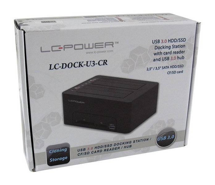 LC-POWER - LC Power LC-DOCK-U3-CR - HDD-Dockingstation mit Netzanzeige, Ein/Aus-Schalter, Klon-Funktion Schächte: 2 - 2,