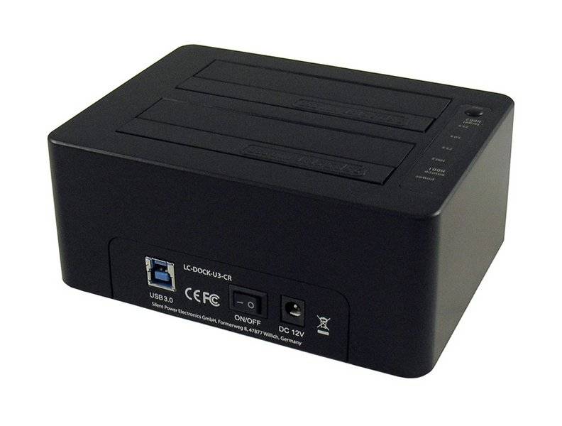 LC-POWER - LC Power LC-DOCK-U3-CR - HDD-Dockingstation mit Netzanzeige, Ein/Aus-Schalter, Klon-Funktion Schächte: 2 - 2,