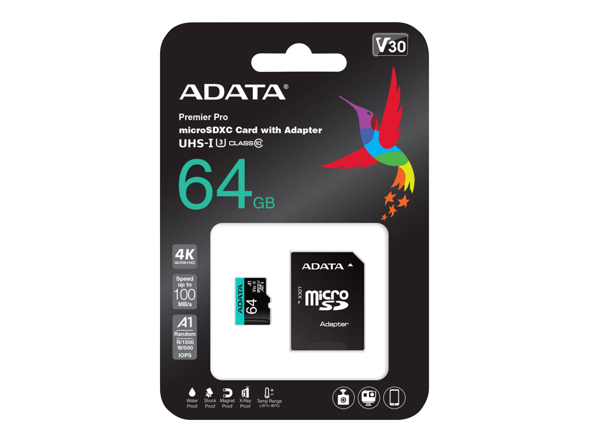 ADATA Premier Pro V30S - Flash-Speicherkarte (SD-Adapter inbegriffen)