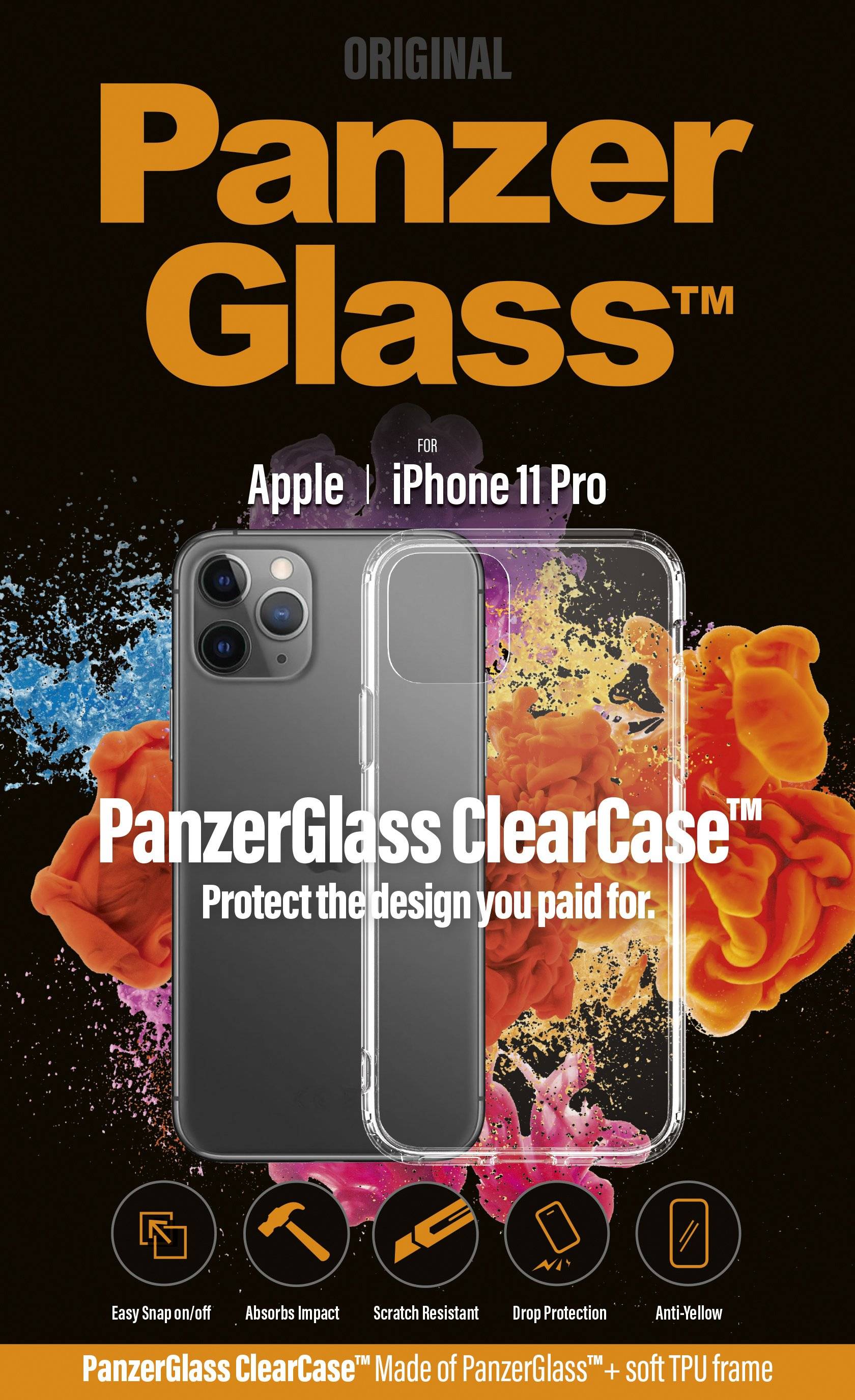 PanzerGlass ClearCase - Hintere Abdeckung für Mobiltelefon - Temperglas, Thermoplastisches Polyurethan (TPU)