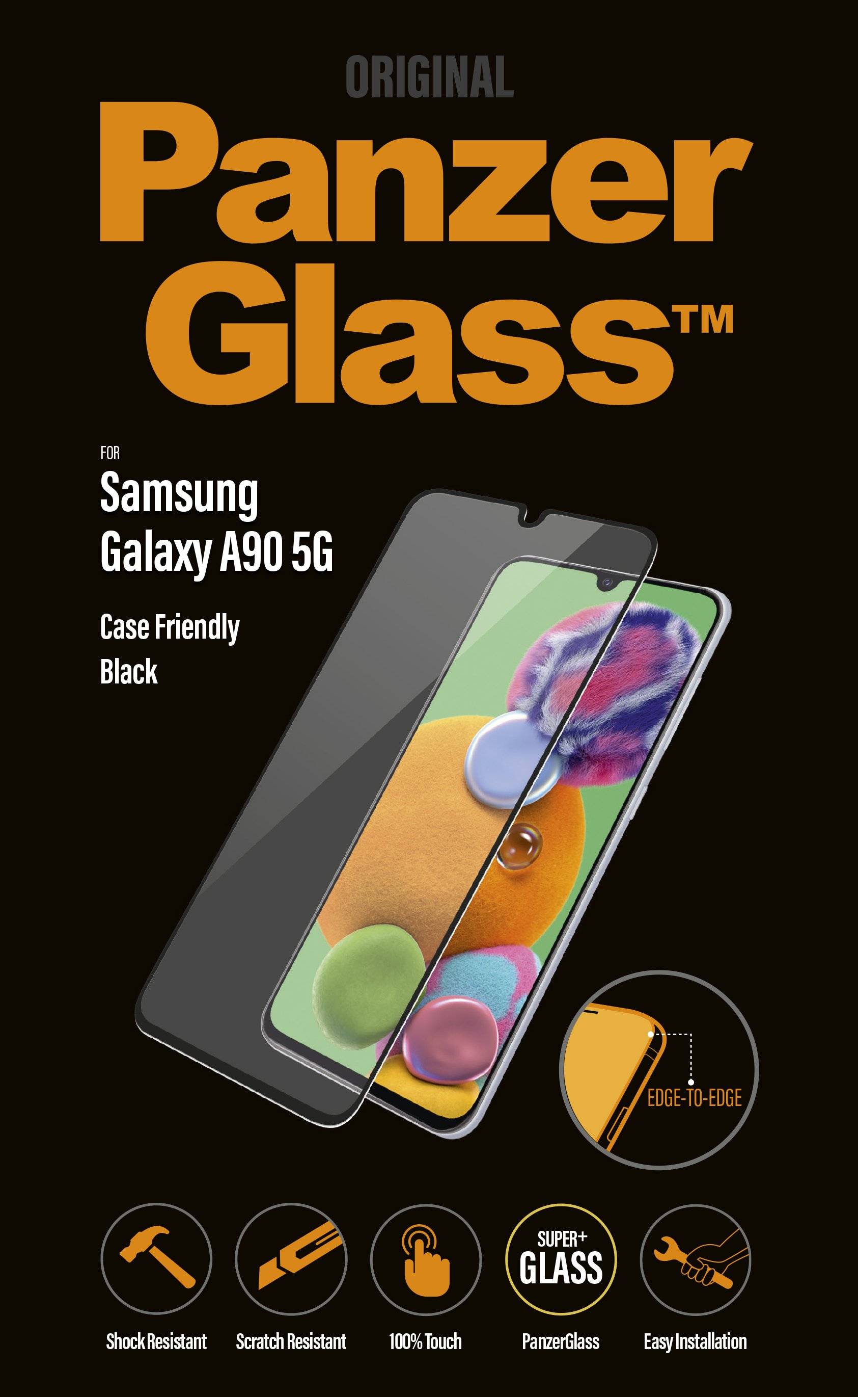 PanzerGlass Klare Bildschirmschutzfolie Handy/Smartphone Samsung Galaxy A90 5G Kratzresistent Splitterfrei Schockresistent 1 Stücke Crysta Clear 17,0