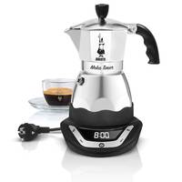 Bialetti Moka Timer, Elektrische Espressokanne, Gemahlener Kaffee, Schwarz, Silber