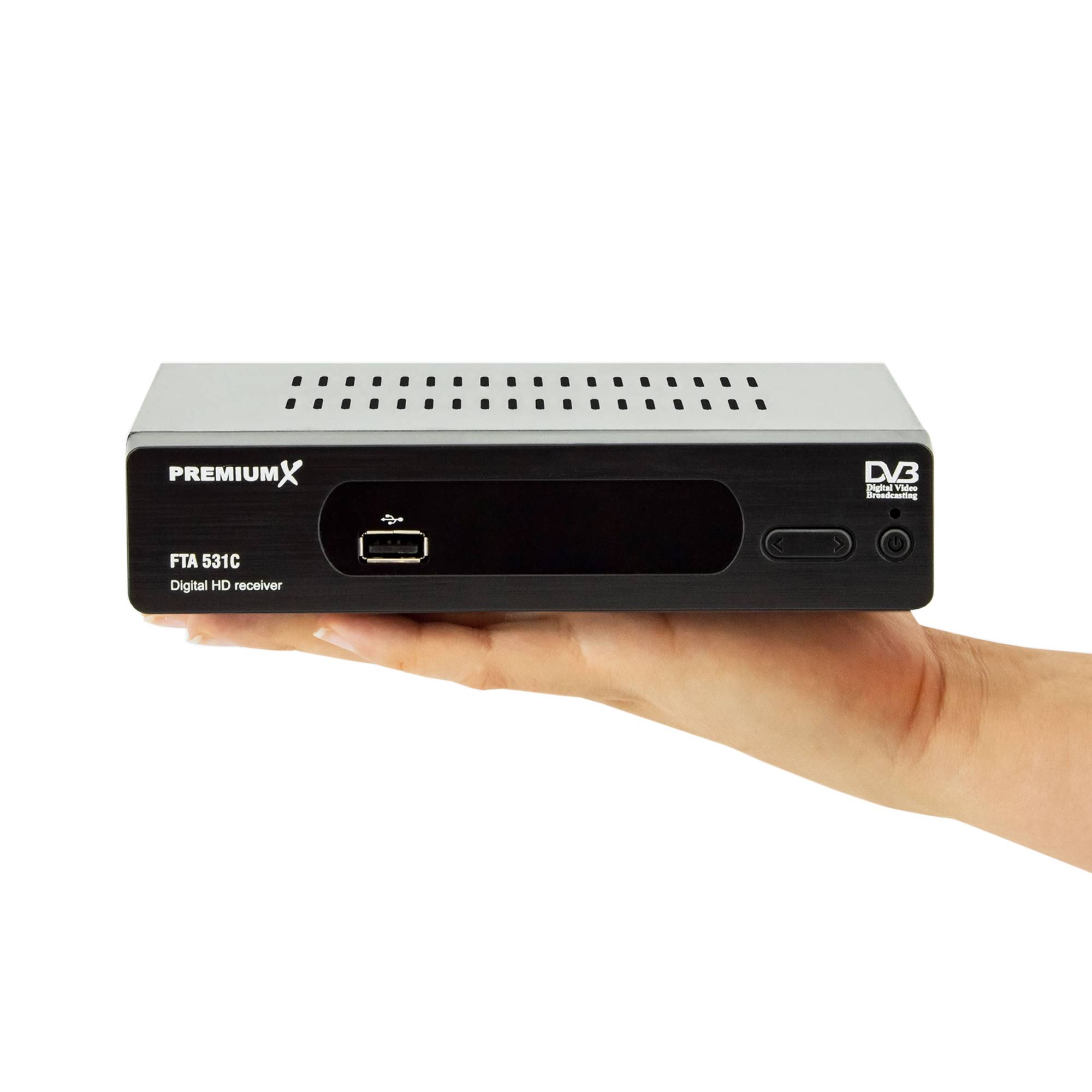 PremiumX Kabelreceiver DVB-C FTA 531C Digital FullHD SCART HDMI USB Mediaplayer, TV-Receiver Kabel-Fernsehen