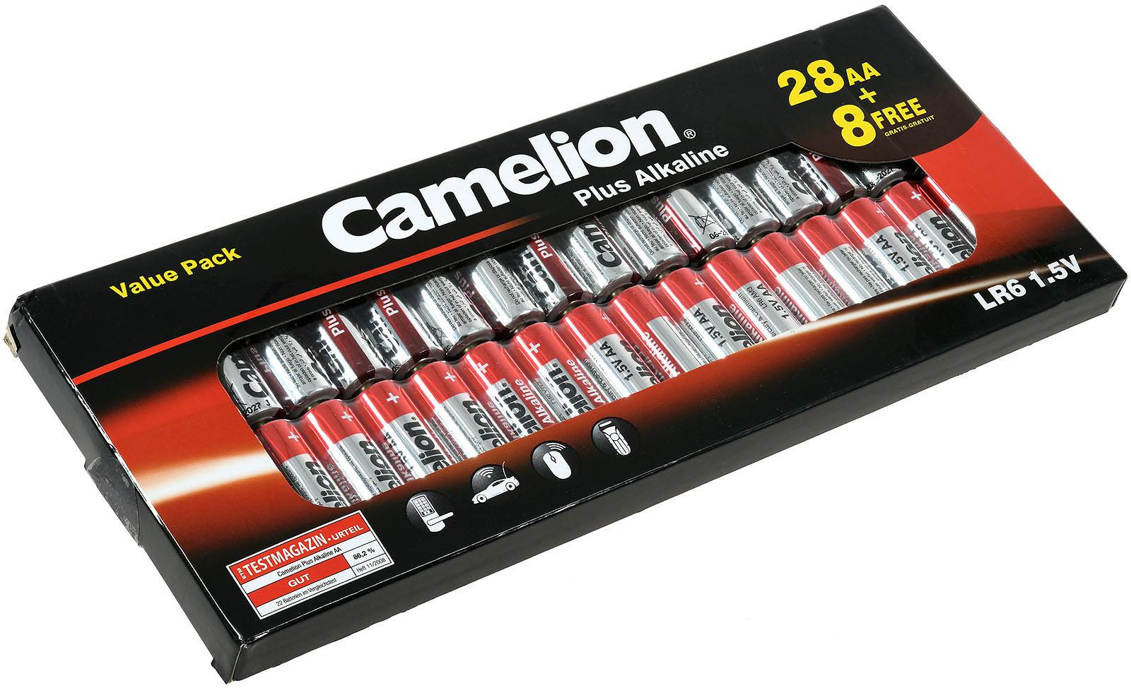 Batterie Camelion Mignon LR6 MN1500 AA (28+8 FREE), 1,5V, Alkaline