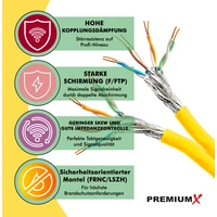 PremiumX 250m CAT 7A Netzwerkkabel Duplex LAN-Kabel Verlegekabel Ethernet Kupfer Datenkabel AWG 23 S/FTP PiMF PoE Eca Cat7A 1200 MHz PremiumX 250m CAT 7A Netzwerkkabel Duplex LAN-Kabel Verlegekabel Ethernet Kupfer Datenkabel AWG 23 S/FTP PiMF PoE Eca Cat7A 1200 MHz