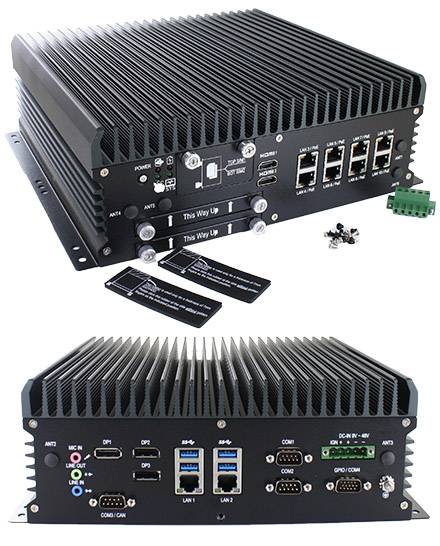 FleetPC-11-RTX3000 Car-PC (Intel Core i9-10900TE, NVIDIA RTX3000 GPU, 9-48V Automotive Netzteil, 10x LAN, 3x dP, 2x HDM