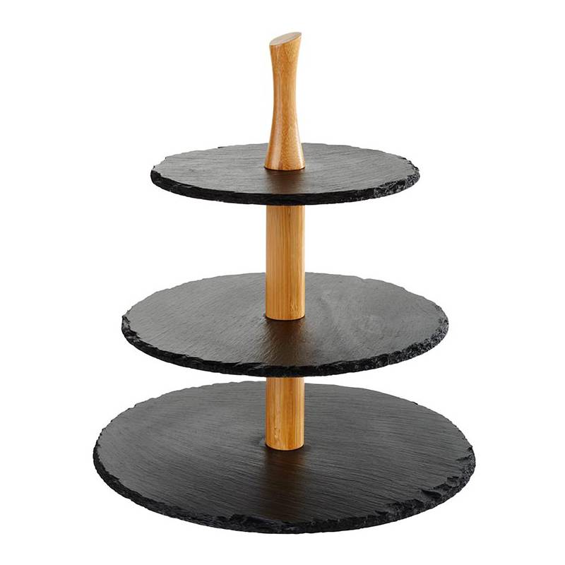 APS Naturschiefer-Etagère, 3-stufig, anthrazit