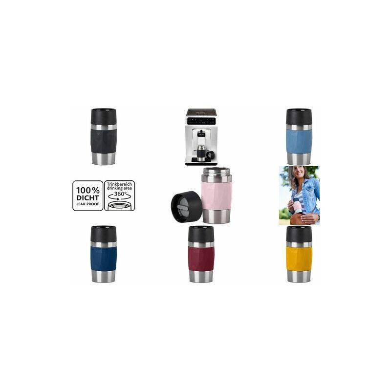 emsa Isolierbecher TRAVEL MUG COMPACT, 0,3 Liter, dunkelblau