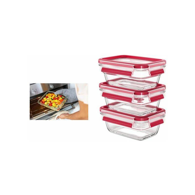 emsa Frischhaltedose CLIP & CLOSE Glas, 0,45 Liter, 3er Set