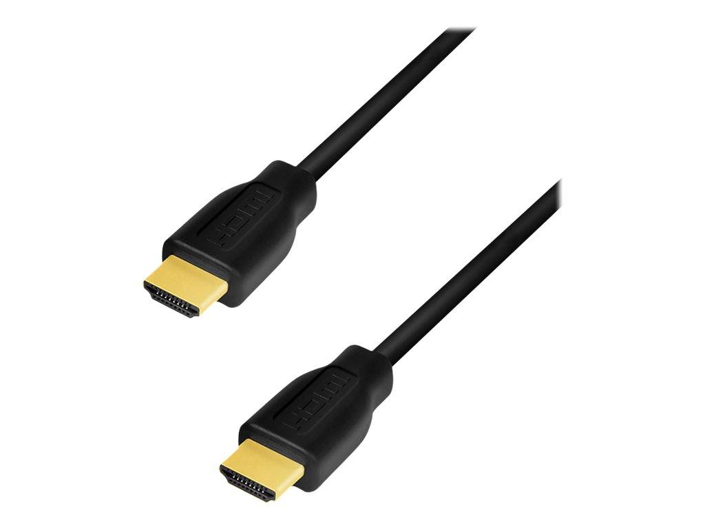 LogiLink - Premium Highspeed HDMI mit Ethernetkabel - HDMI männlich bis HDMI männlich - 2 m - Doppelisolierung - Schwarz - unterstützt 4K 60 Hz (38