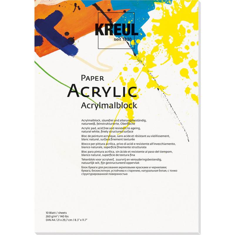 KREUL Künstlerblock "Paper Acrylic", 10 Blatt, DIN A4